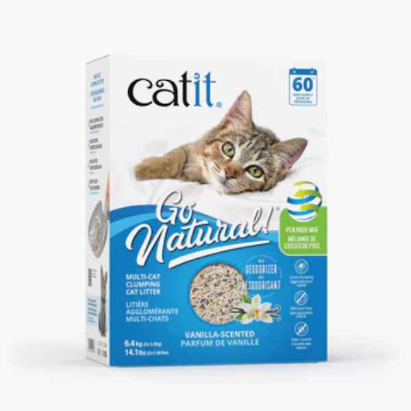 Picture of CAT LITTER CATIT GO NATURAL! MULTICAT CLUMPING Vanilla Scented - 6.4kg / 14.1lb